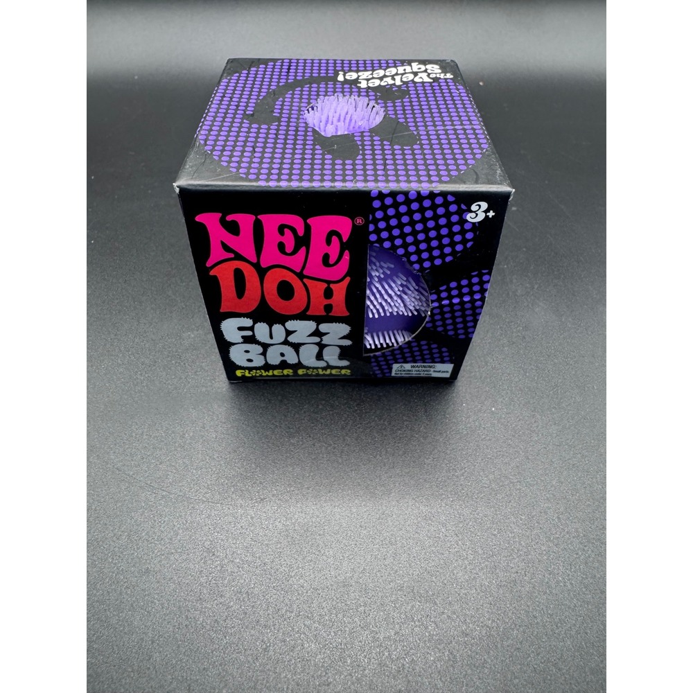 Schylling NeeDoh Fuzz Ball Flower Power Purple Velvet Squeeze Stress Ball Toy